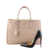 Prada Saffiano Lux Galleria Double Zip Tote Medium Scale