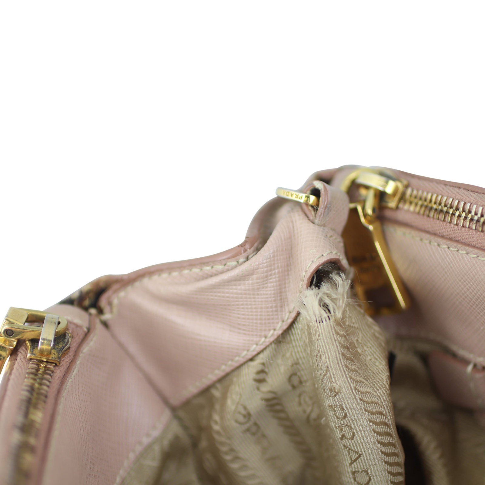 Prada Saffiano Lux Galleria Double Zip Tote Medium lining