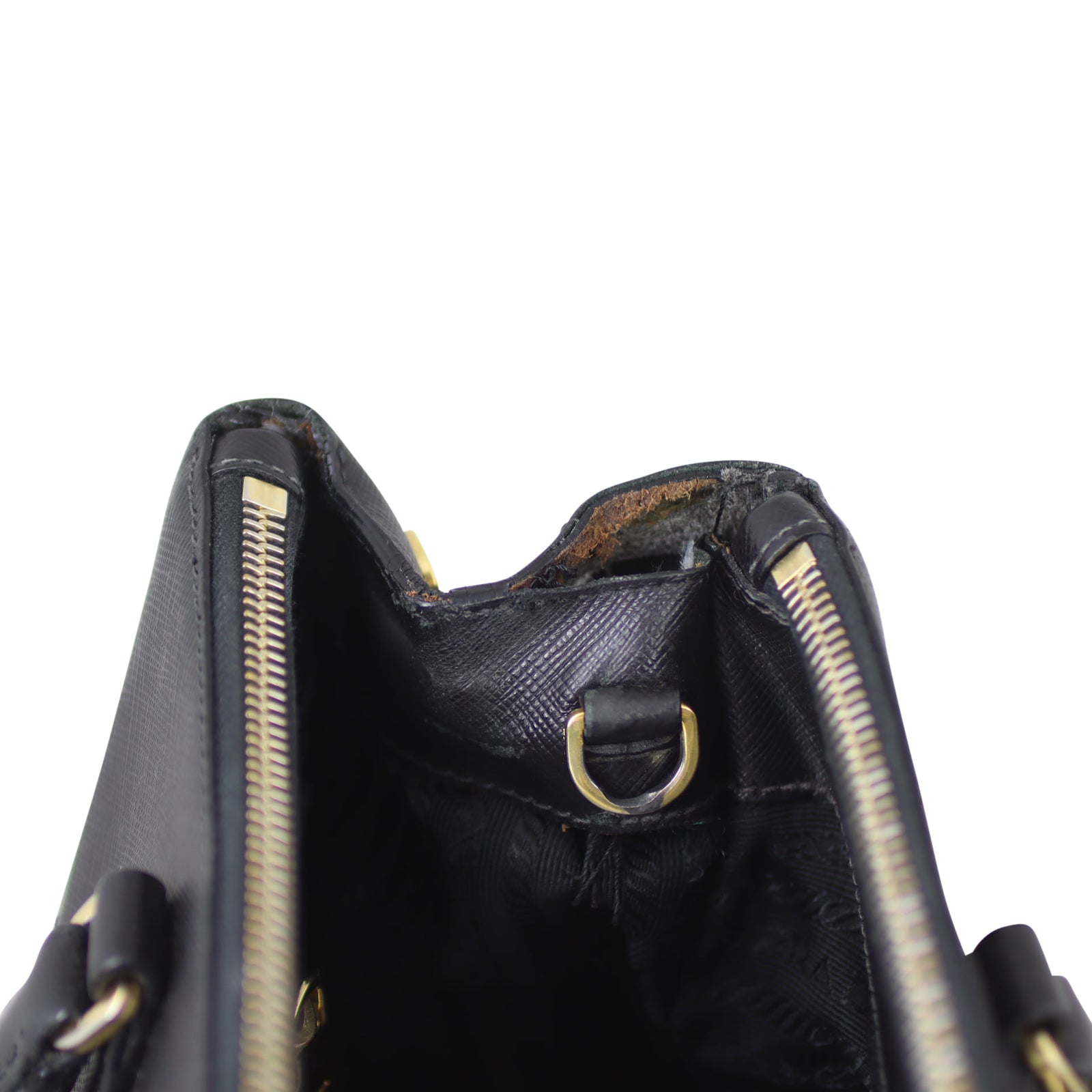 Prada Saffiano Lux Galleria Double Zip Tote Medium Corner