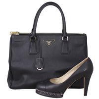 Prada Saffiano Lux Galleria Double Zip Tote Medium Shoe