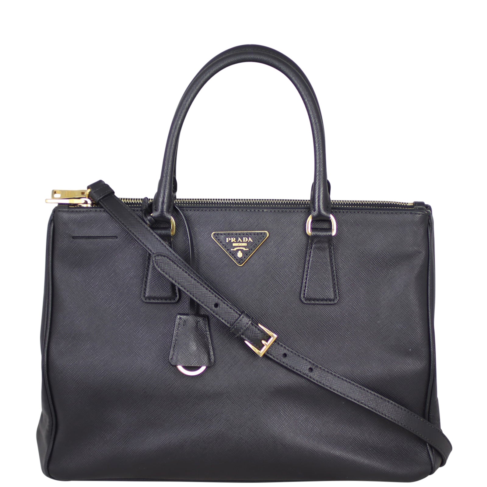 Prada Saffiano Lux Galleria Double Zip Tote Medium Front