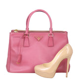 Prada Saffiano Lux Galleria Double Zip Tote Medium Shoe