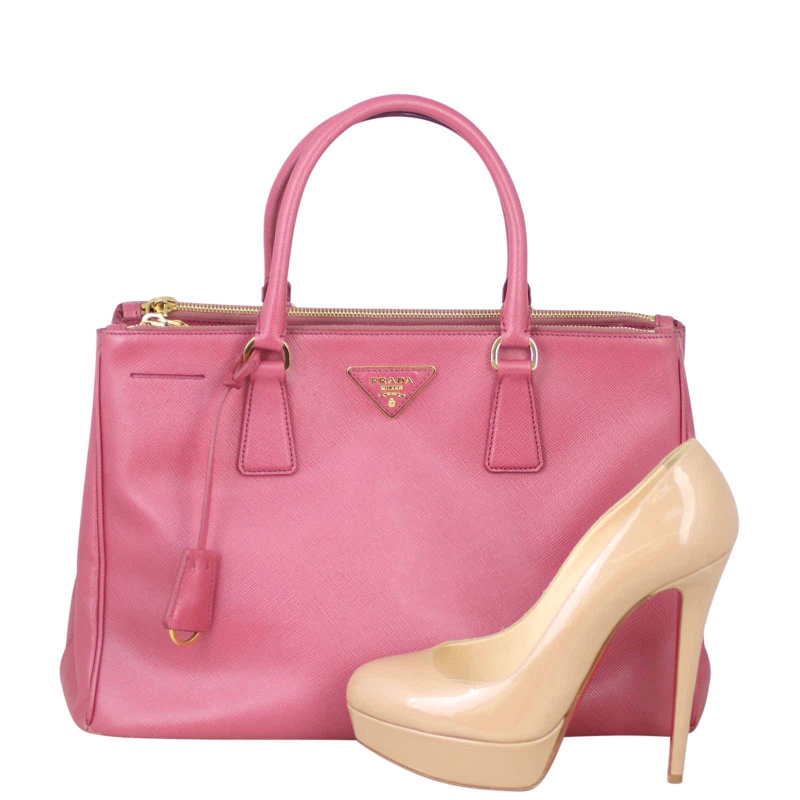 Prada Saffiano Lux Galleria Double Zip Tote Medium Shoe