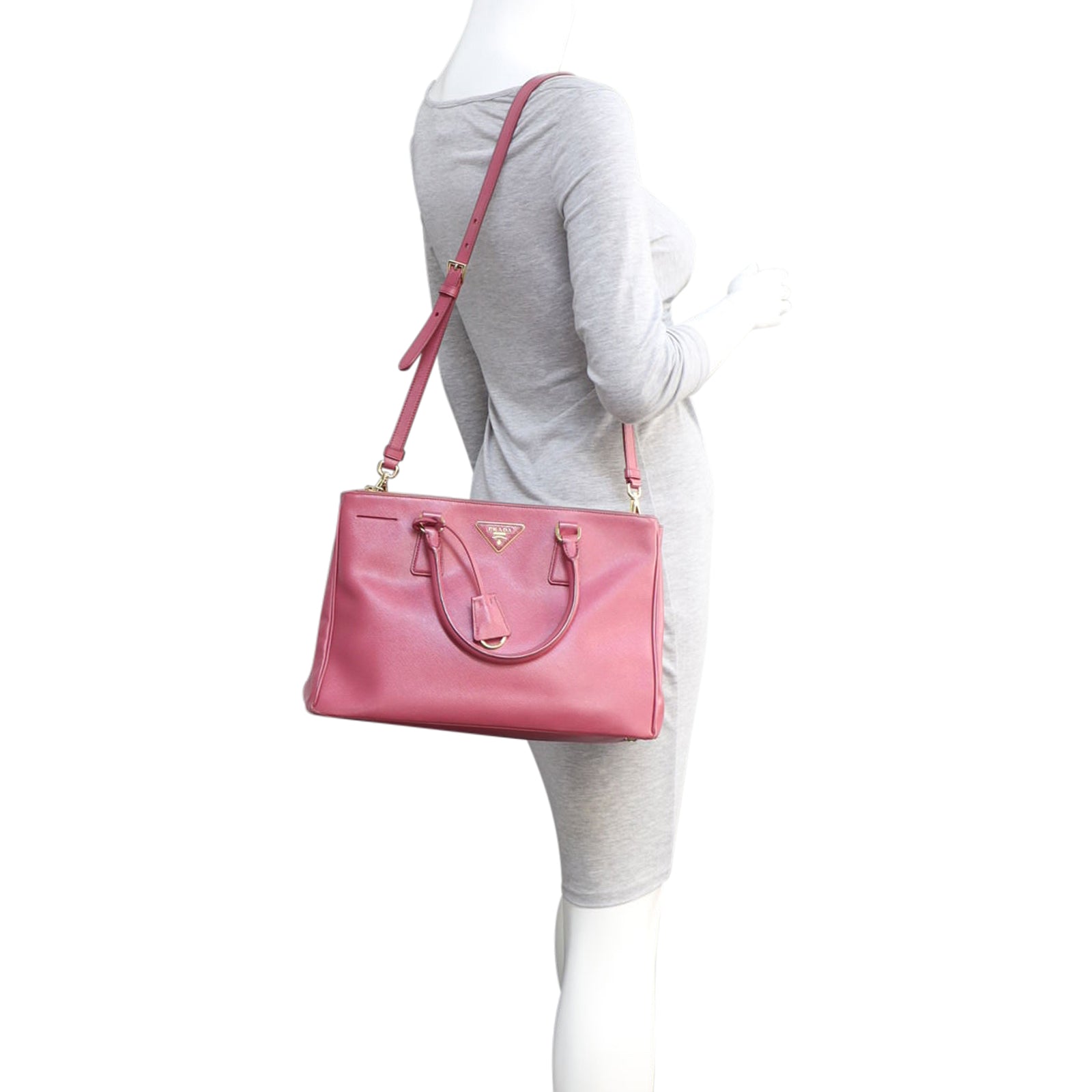 Prada Saffiano Lux Galleria Double Zip Tote Medium Mannequin