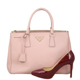 Prada Saffiano Lux Galleria Double Zip Tote Medium Shoe