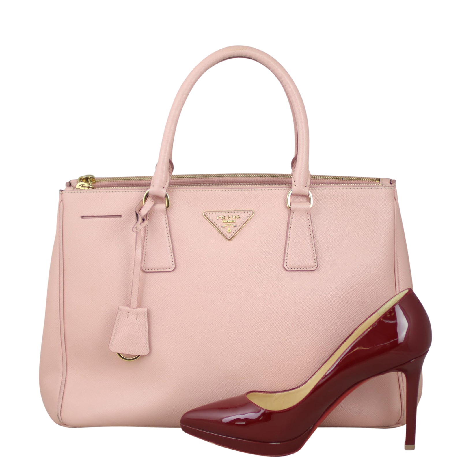 Prada Saffiano Lux Galleria Double Zip Tote Medium Shoe