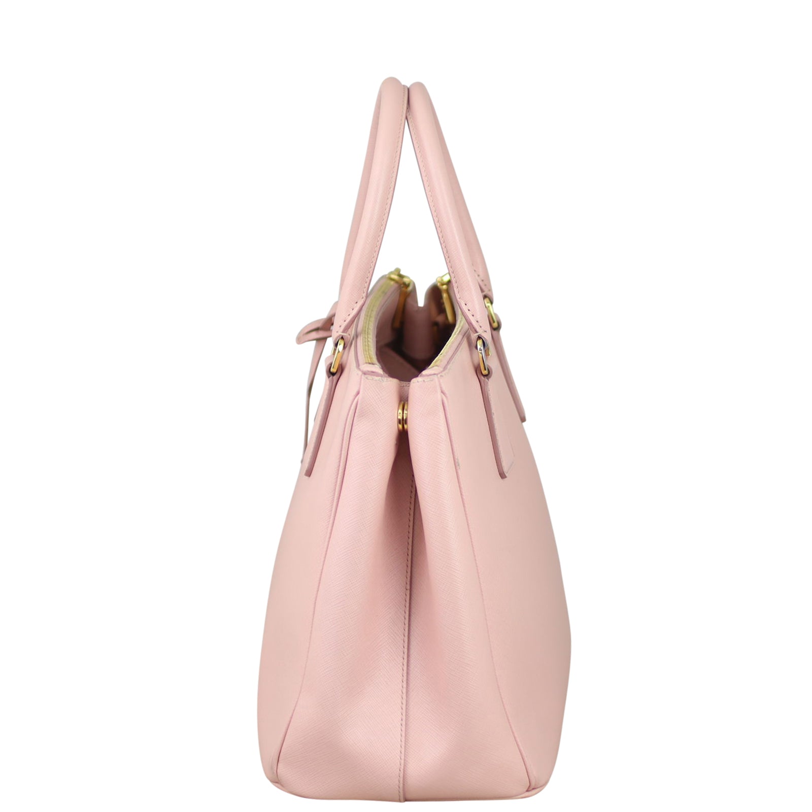 Prada Saffiano Lux Galleria Double Zip Tote Medium Side