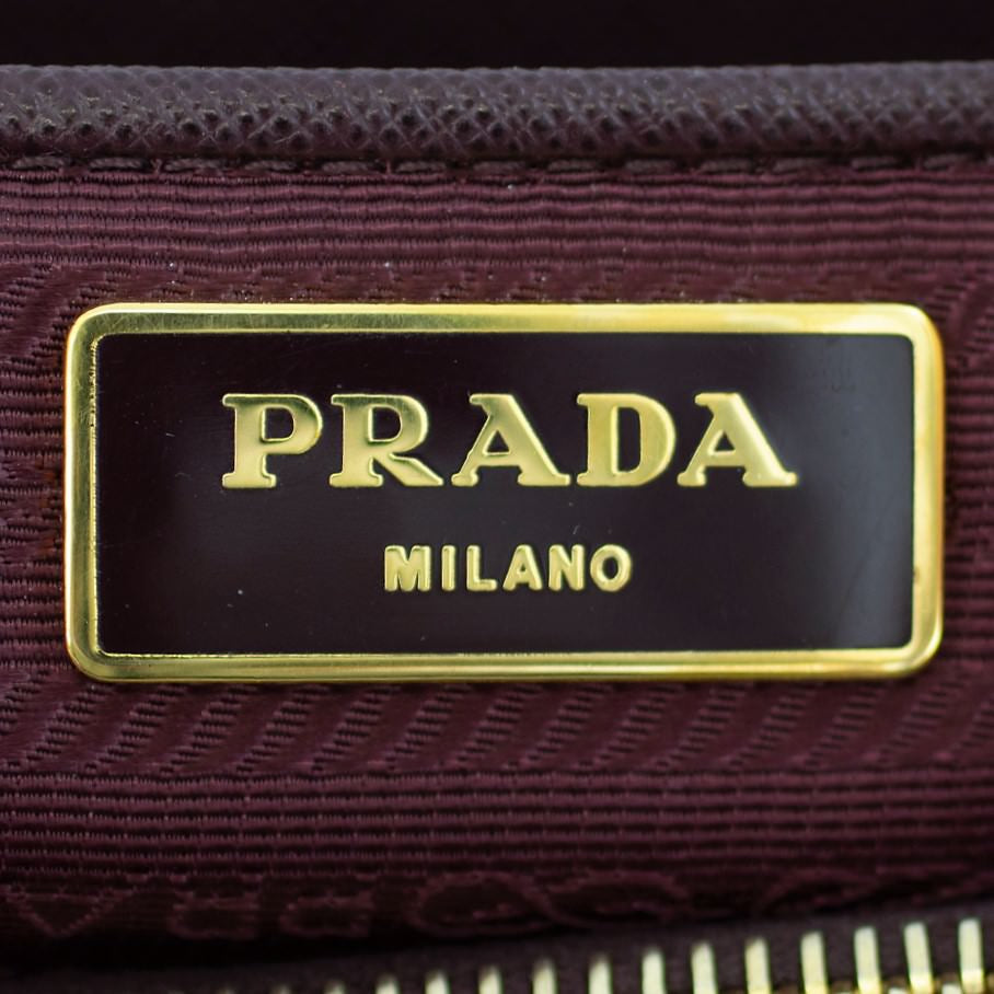 Prada Saffiano Lux Galleria Double Zip Tote Medium Stamp