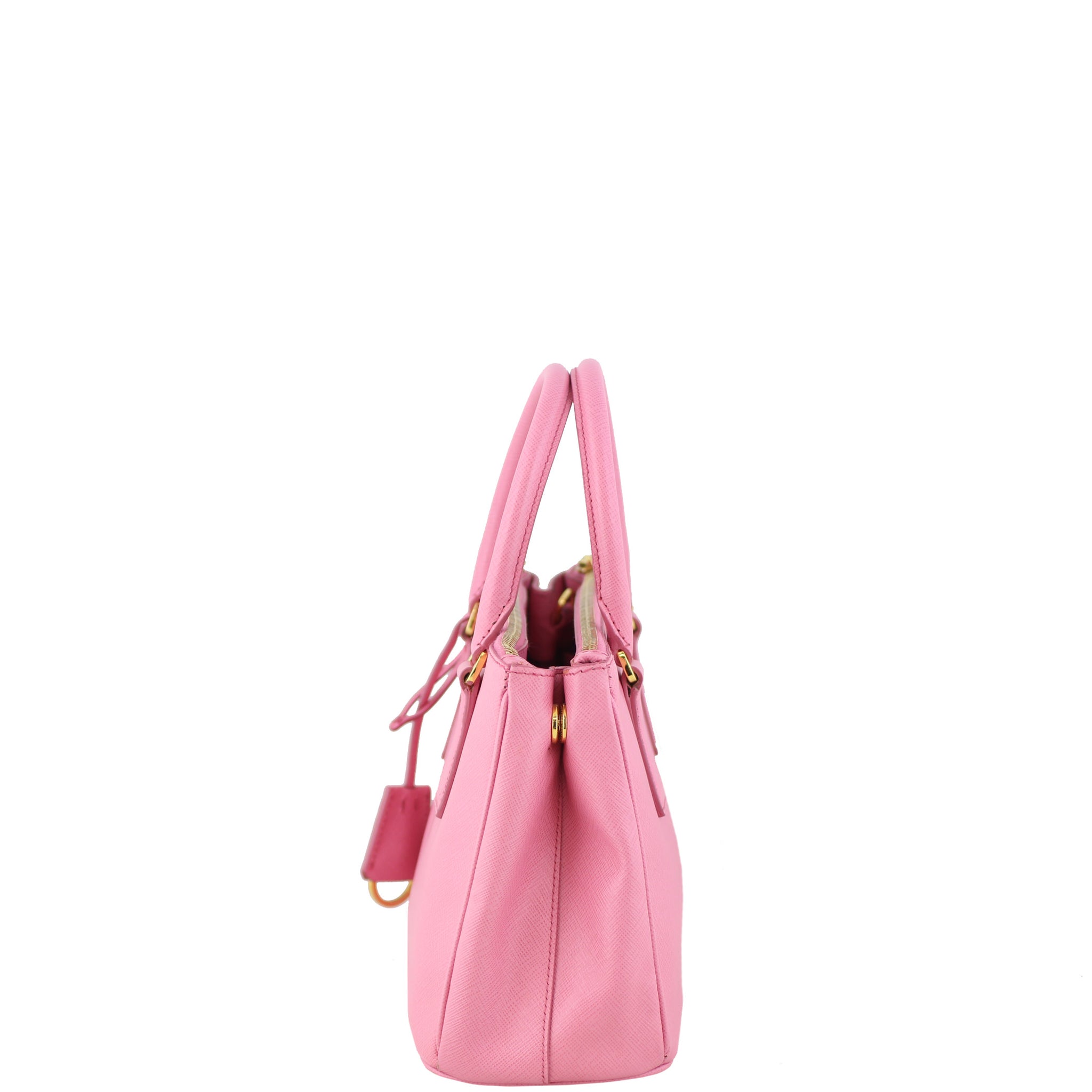 Prada Saffiano Lux Galleria Double Zip Tote Mini Left