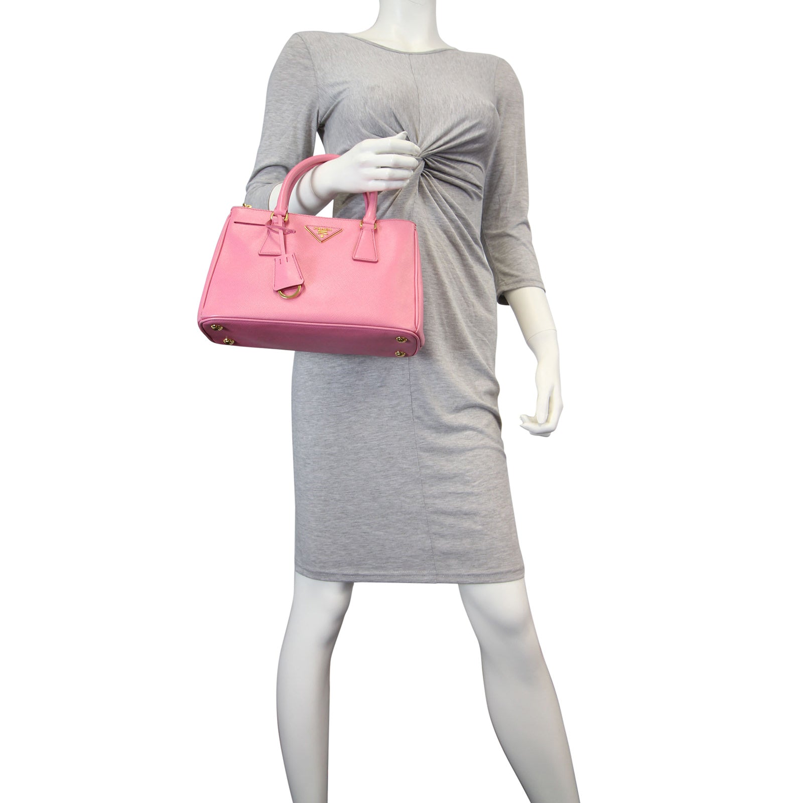 Prada Saffiano Lux Galleria Double Zip Tote Mini Mannequin