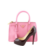 Prada Saffiano Lux Galleria Double Zip Tote Mini Scale