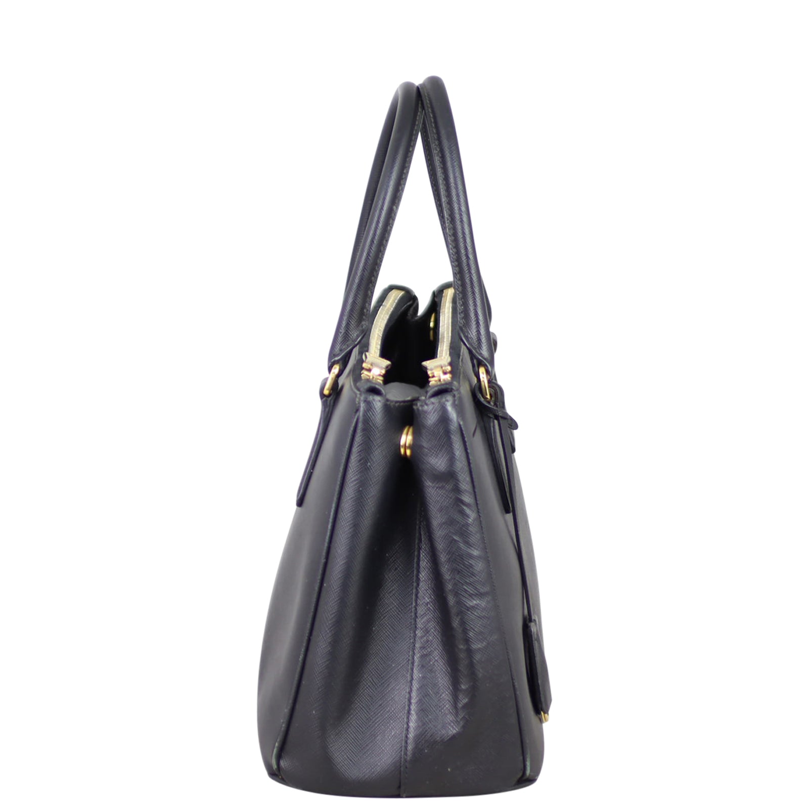 Prada Saffiano Lux Galleria Double Zip Tote Small Side