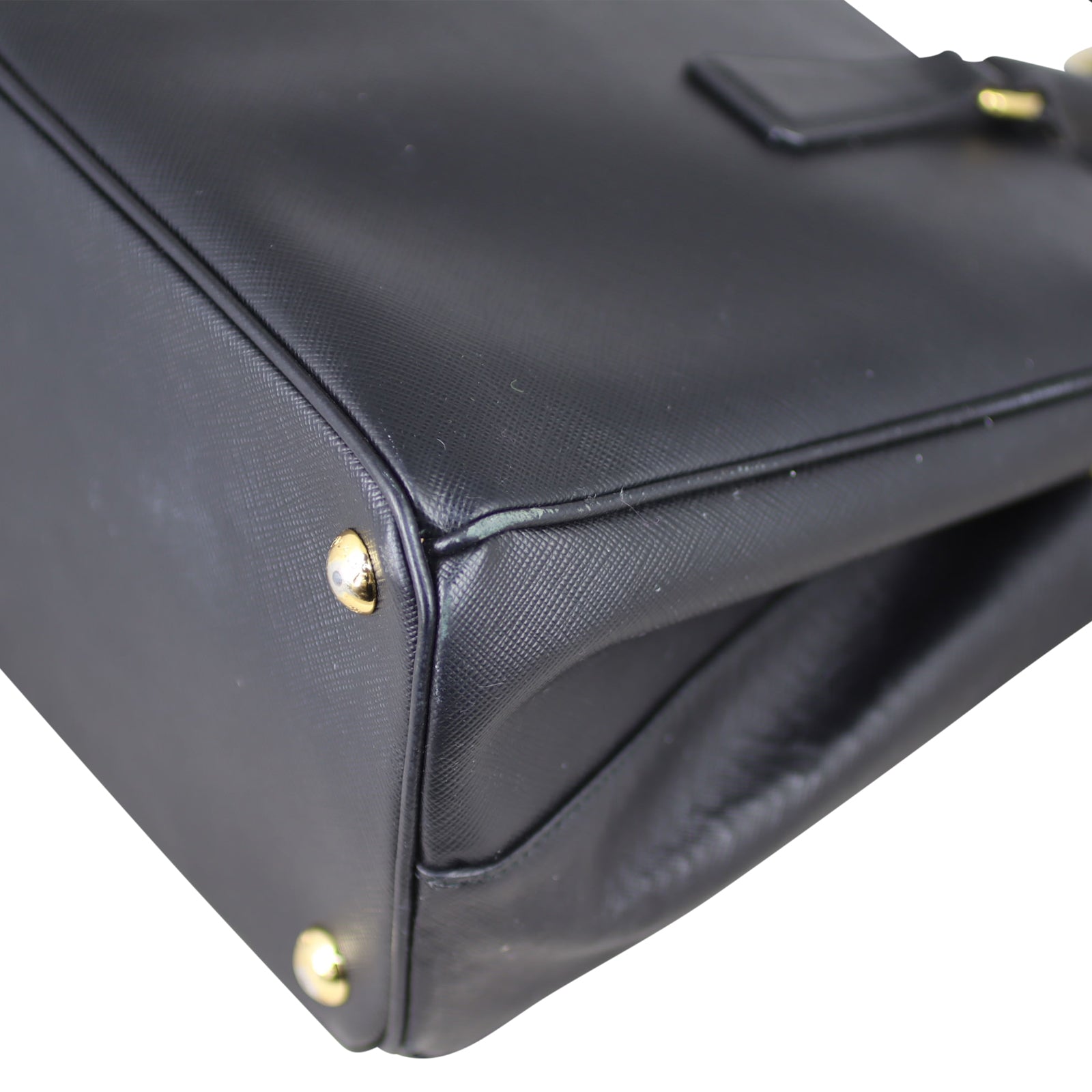 Prada Saffiano Lux Galleria Double Zip Tote Small Corner