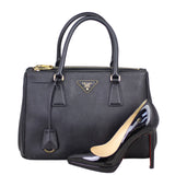 Prada Saffiano Lux Galleria Double Zip Tote Small Shoe