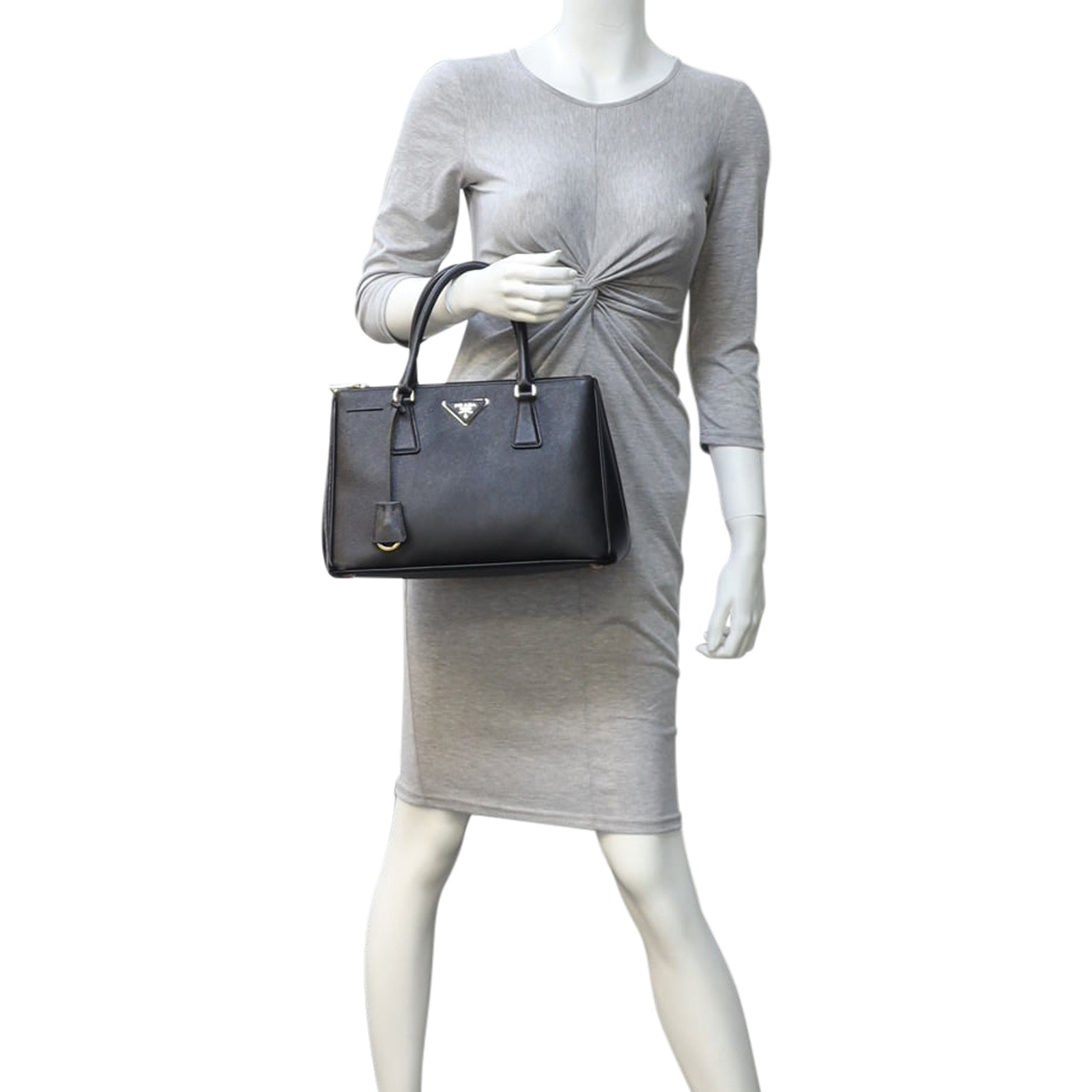 Prada Saffiano Lux Galleria Double Zip Tote Small Mannequin