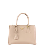 Prada Saffiano Lux Galleria Double Zip Tote Small Front
