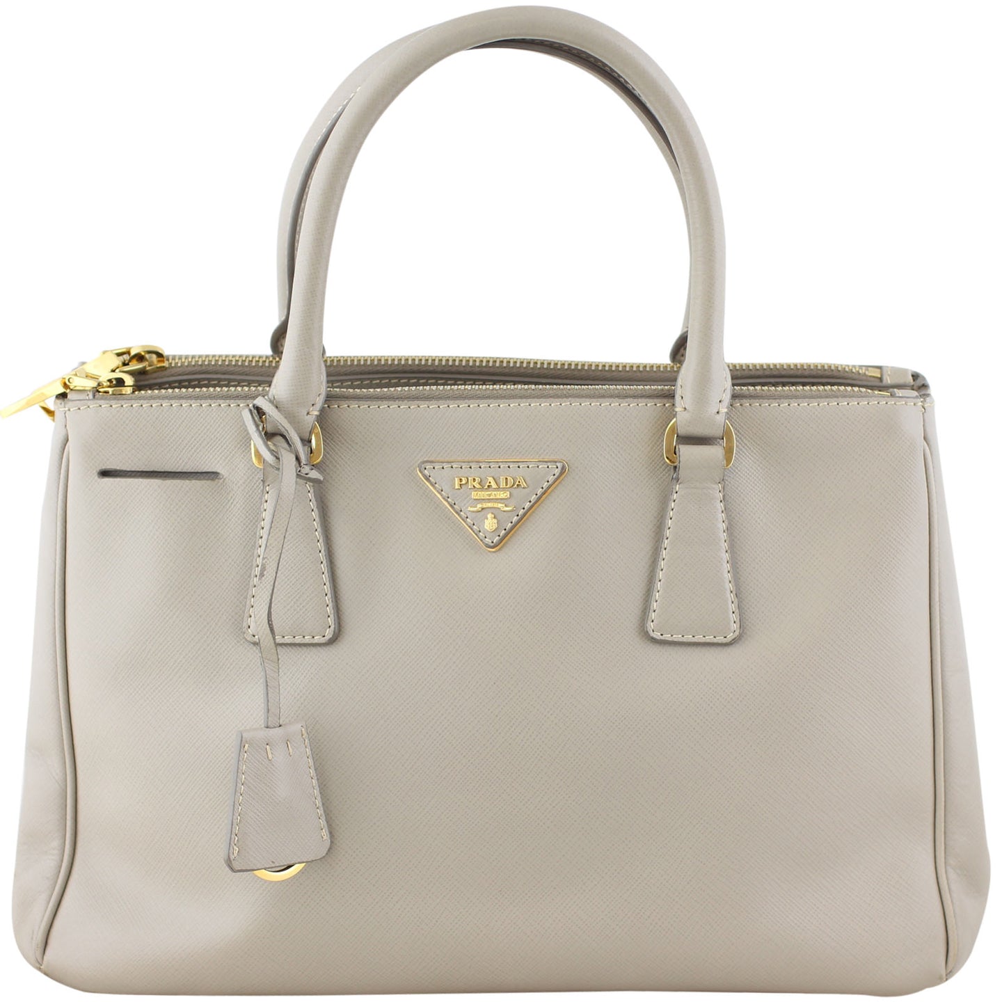 Prada Saffiano Lux Galleria Double Zip Tote Small Front