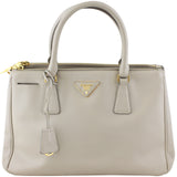 Prada Saffiano Lux Galleria Double Zip Tote Small Front