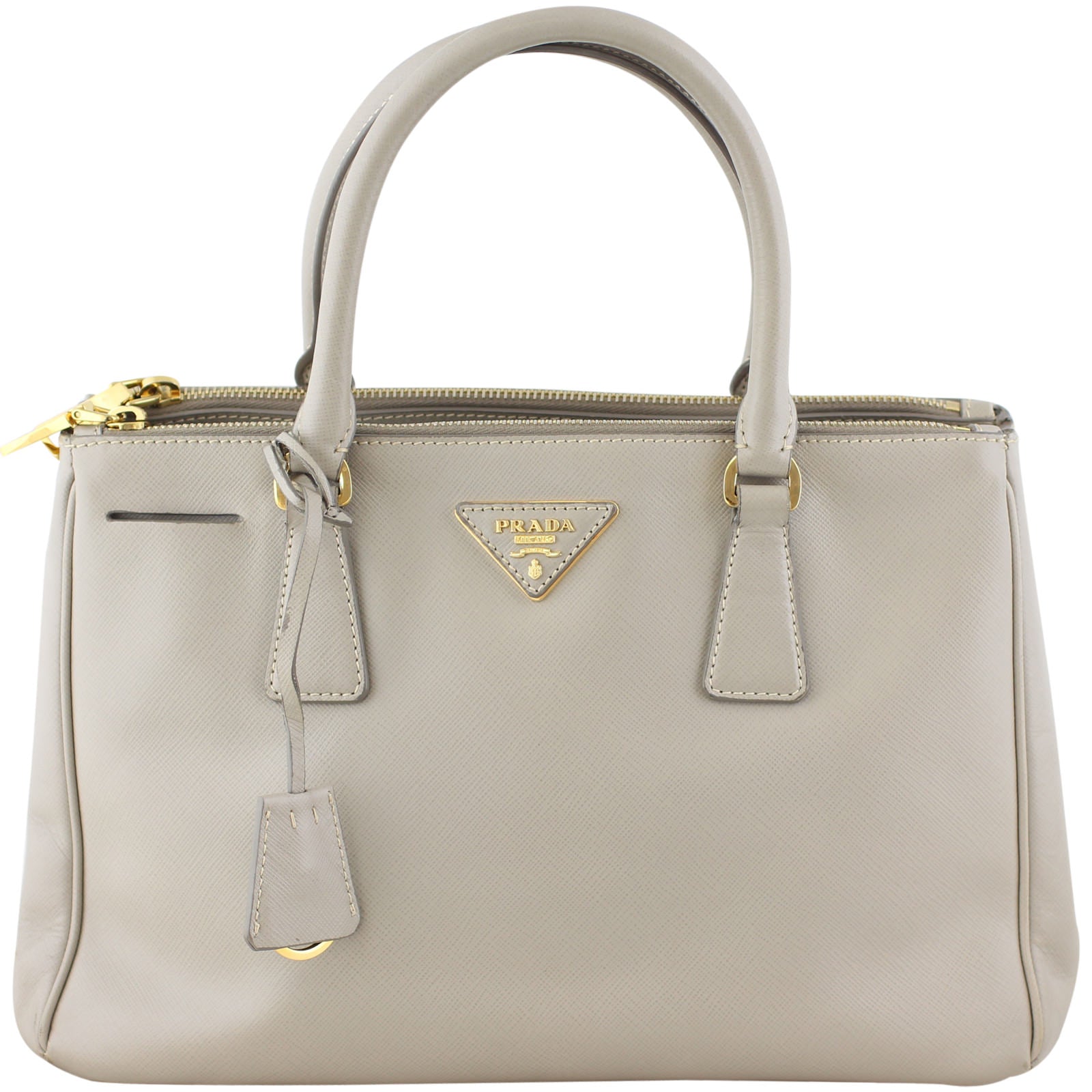 Prada Saffiano Lux Galleria Double Zip Tote Small Front