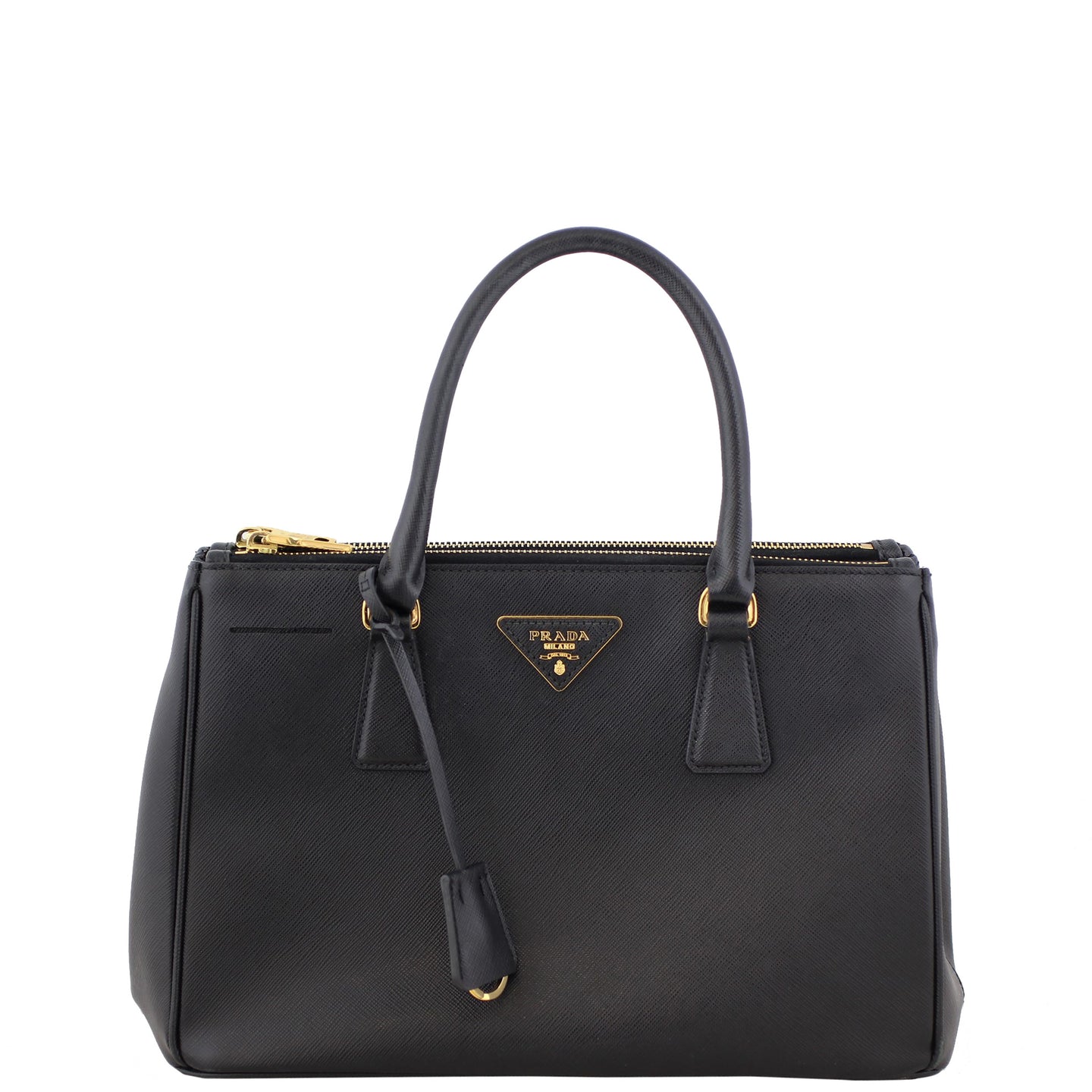 Prada Saffiano Lux Galleria Double Zip Tote Small Front