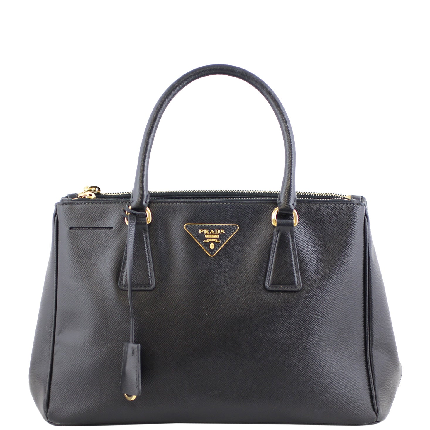 Prada Saffiano Lux Galleria Double Zip Tote Small Front
