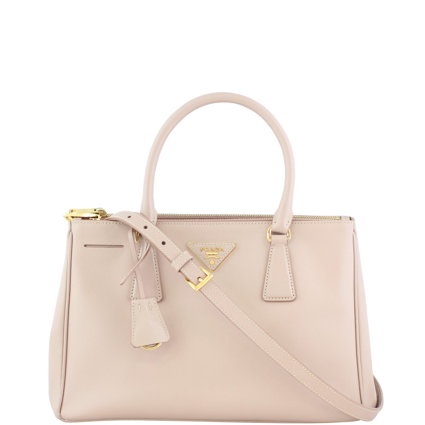 Prada Saffiano Lux Galleria Double Zip Tote Small Front