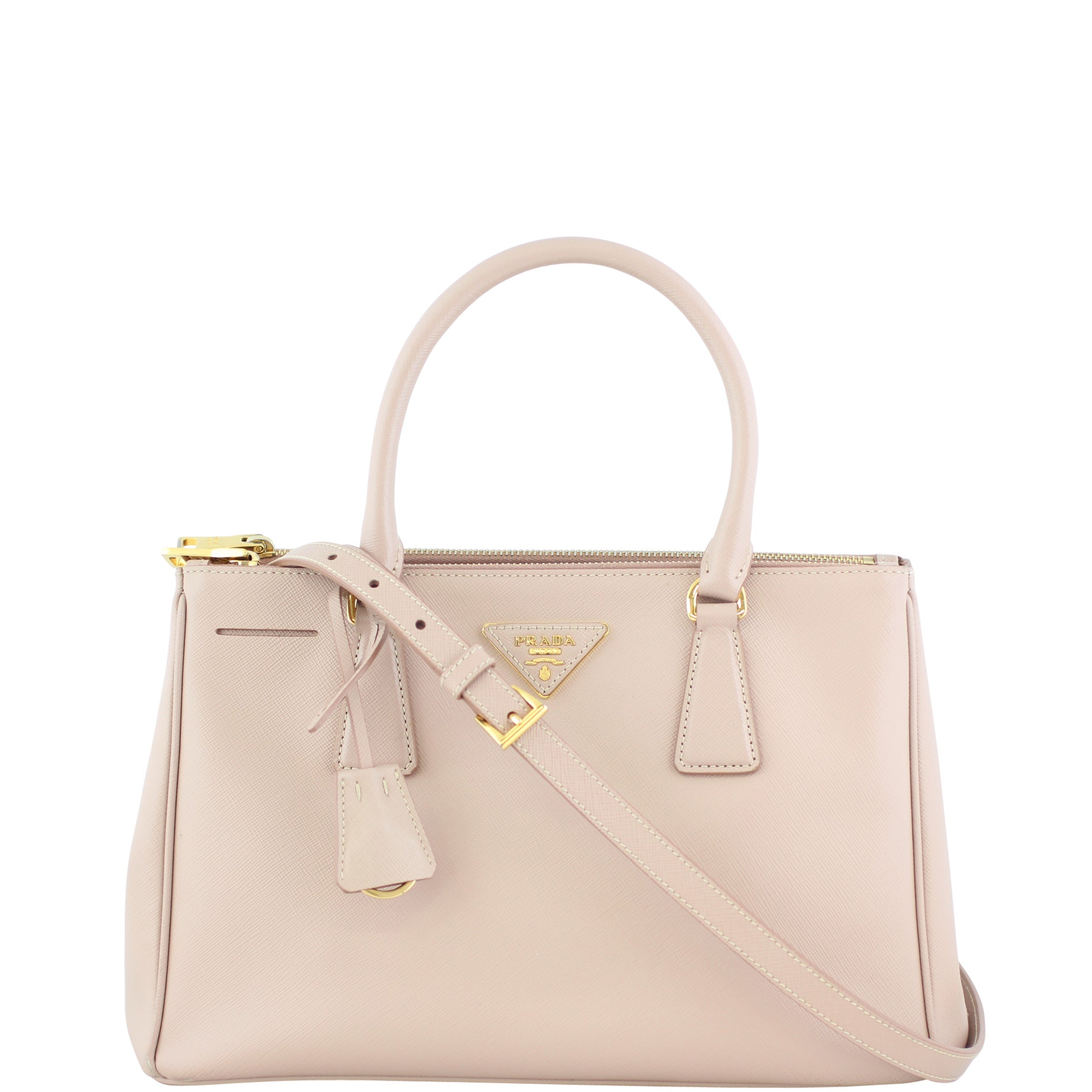 Prada Saffiano Lux Galleria Double Zip Tote Small Front