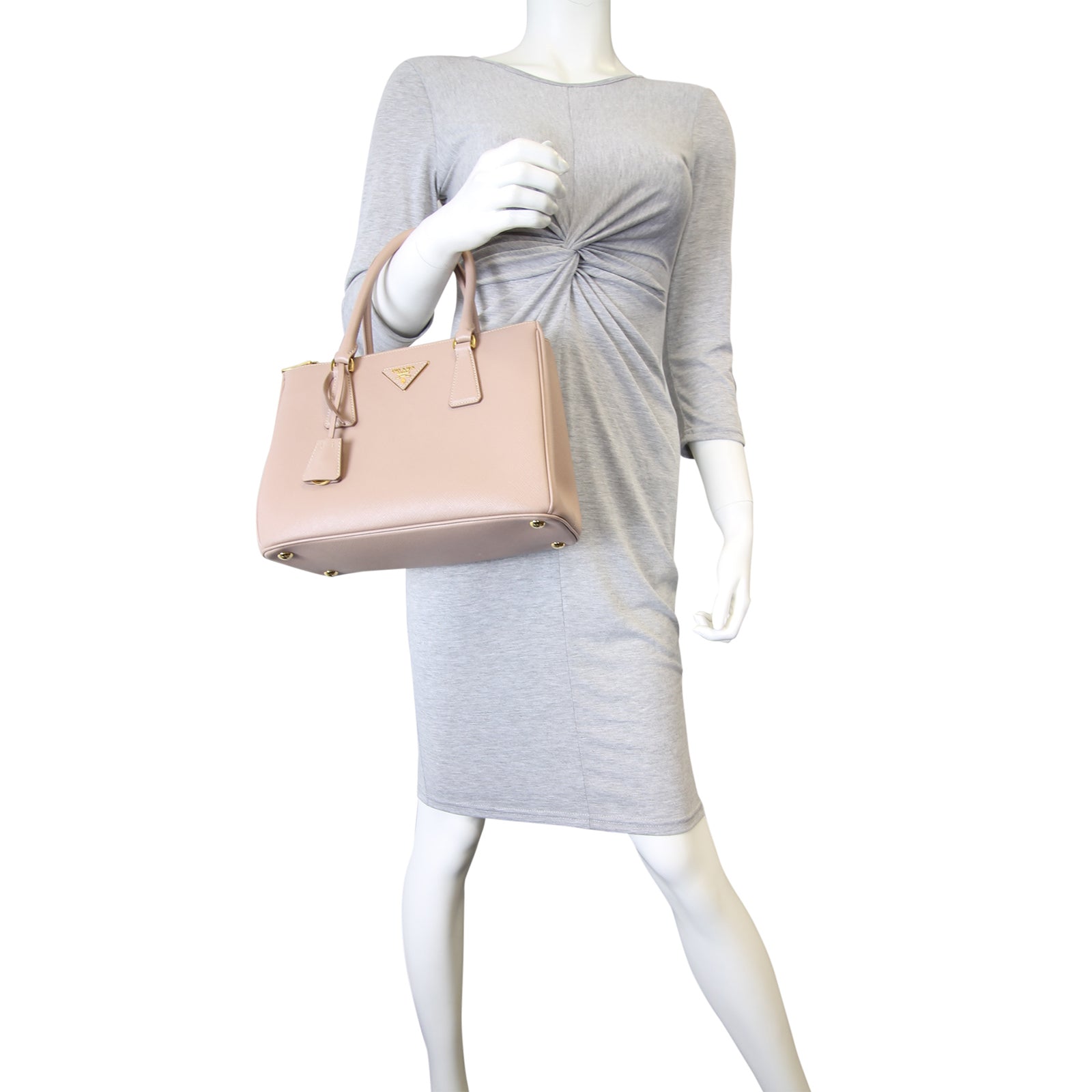 Prada Saffiano Lux Galleria Double Zip Tote Small Mannequin