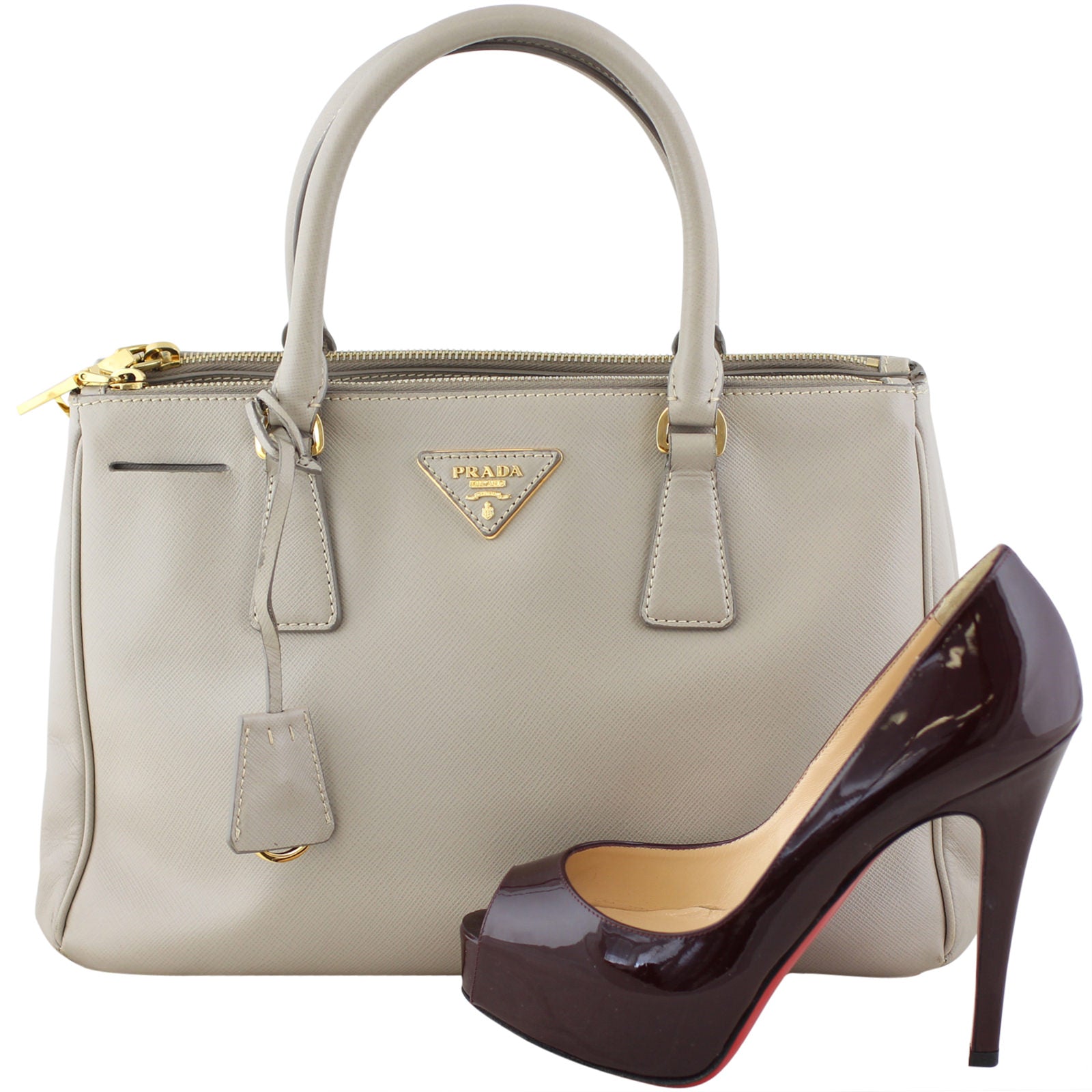 Prada Saffiano Lux Galleria Double Zip Tote Small Scale