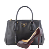 Prada Saffiano Lux Galleria Double Zip Tote Small Scale