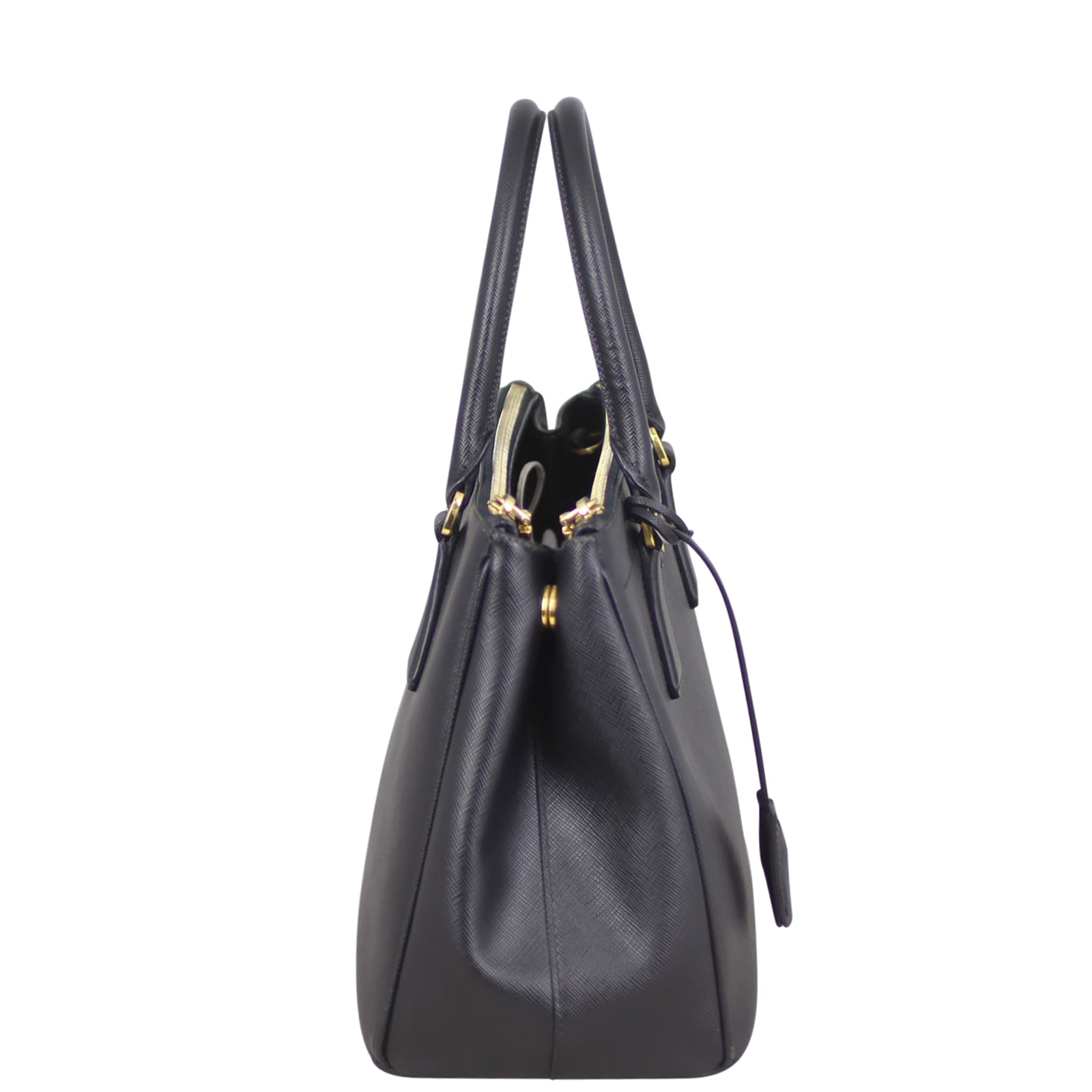 Prada Saffiano Lux Galleria Double Zip Tote Small Side