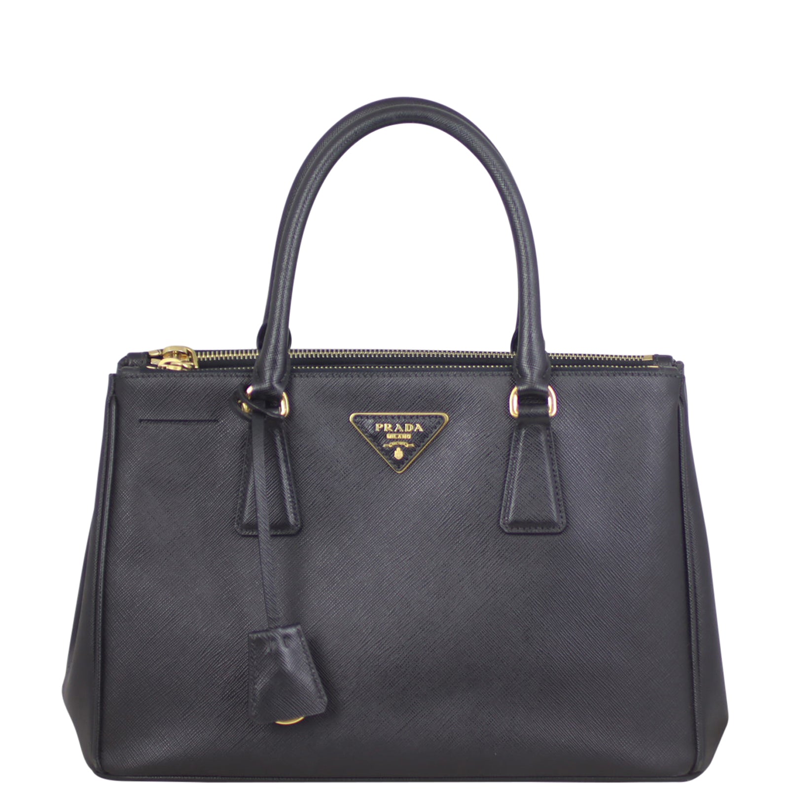 Prada Saffiano Lux Galleria Double Zip Tote Small Front