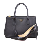 Prada Saffiano Lux Galleria Double Zip Tote Small Shoe