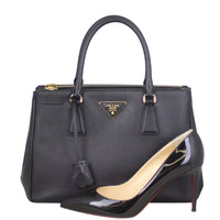 Prada Saffiano Lux Galleria Double Zip Tote Small Shoe