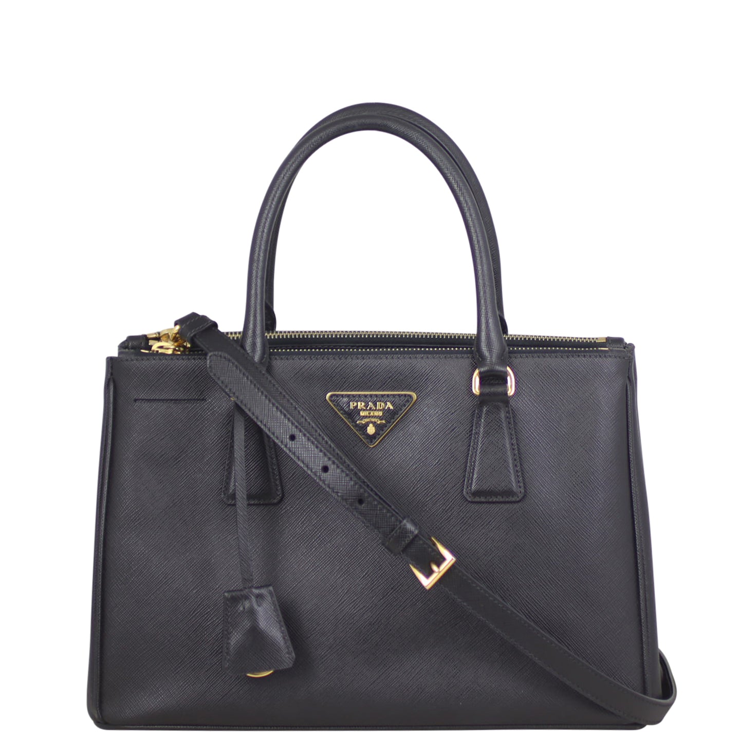 Prada Saffiano Lux Galleria Double Zip Tote Small Strap