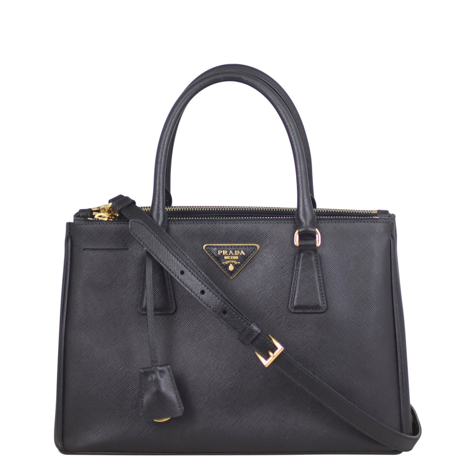 Prada Saffiano Lux Galleria Double Zip Tote Small Strap