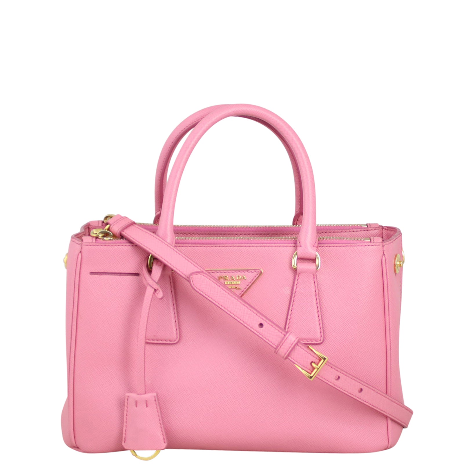 Prada Saffiano Lux Galleria Double Zip Tote Small Front