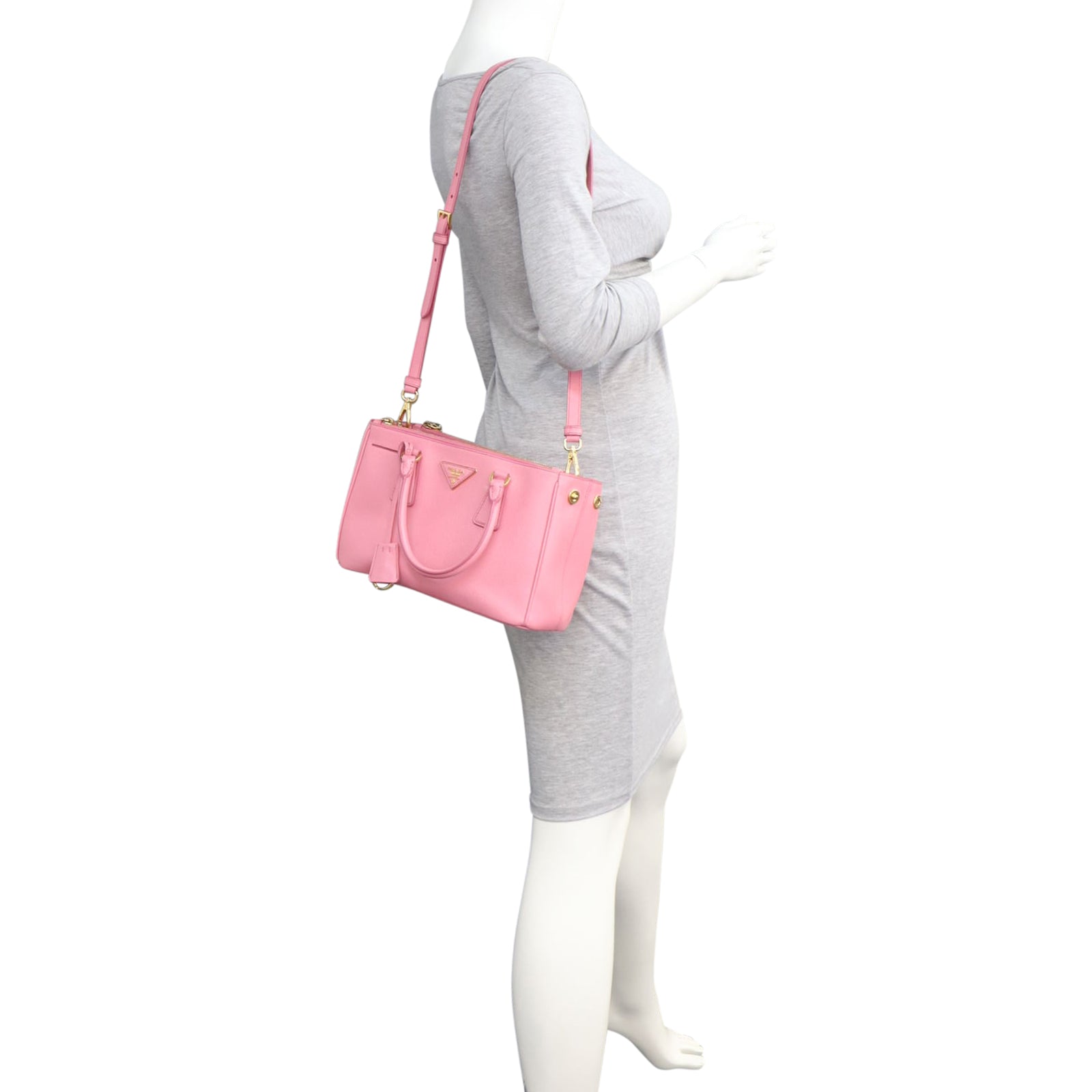 Prada Saffiano Lux Galleria Double Zip Tote Small Mannequin