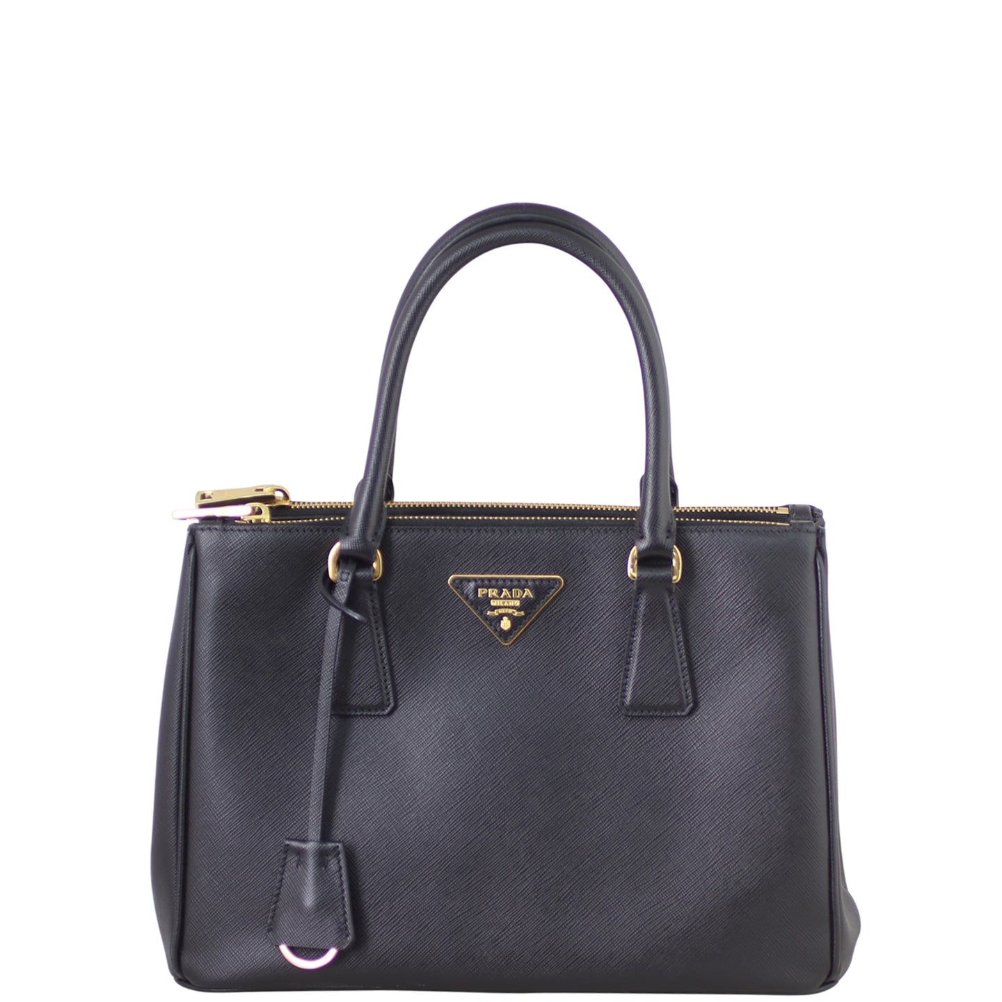 Prada Saffiano Lux Galleria Double Zip Tote Small Front