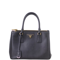 Prada Saffiano Lux Galleria Double Zip Tote Small Front