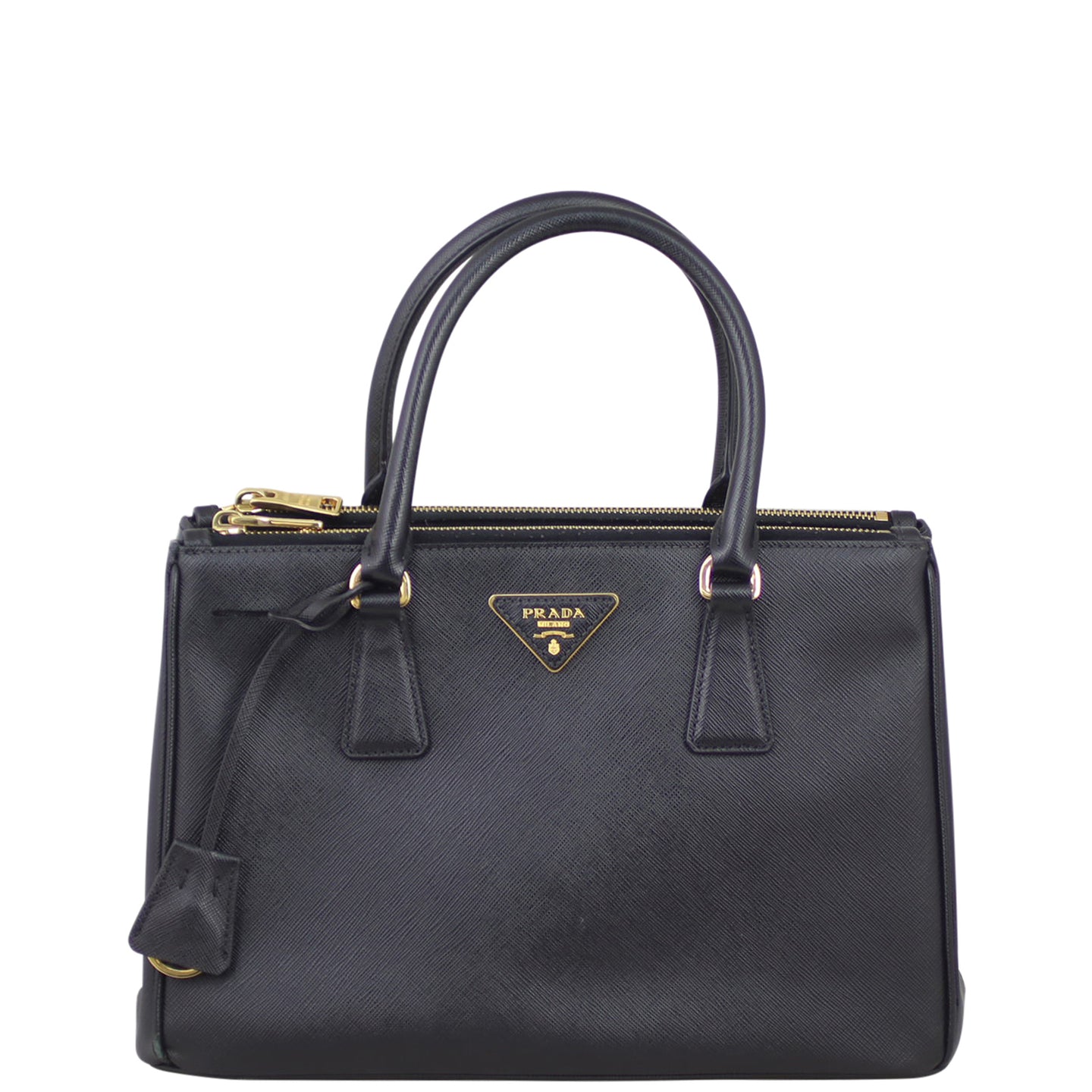 Prada Saffiano Lux Galleria Double Zip Tote Small Front