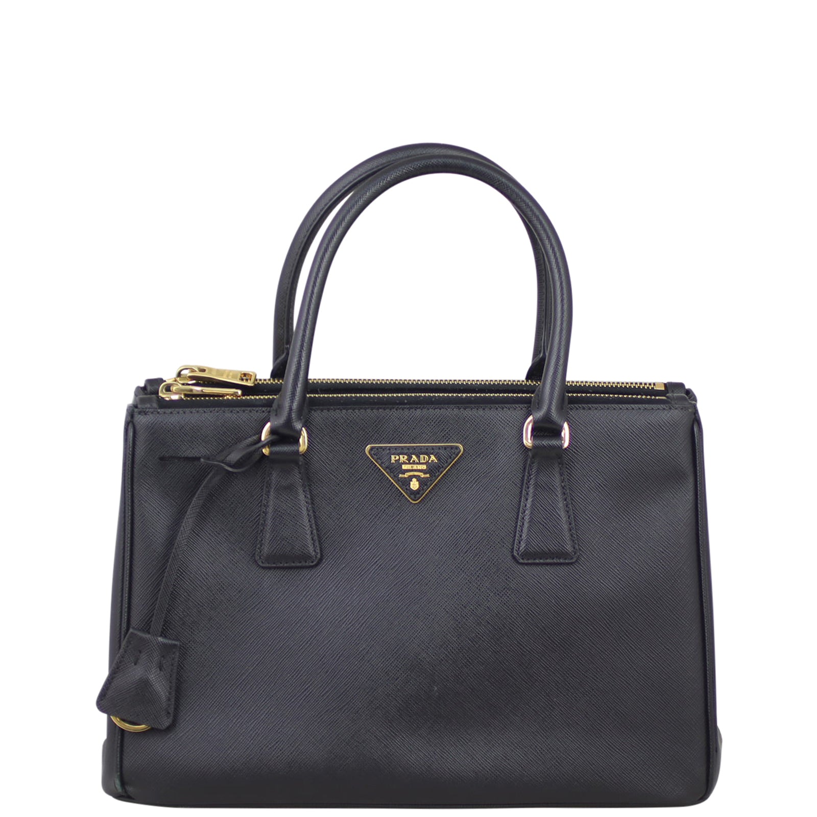 Prada Saffiano Lux Galleria Double Zip Tote Small Front