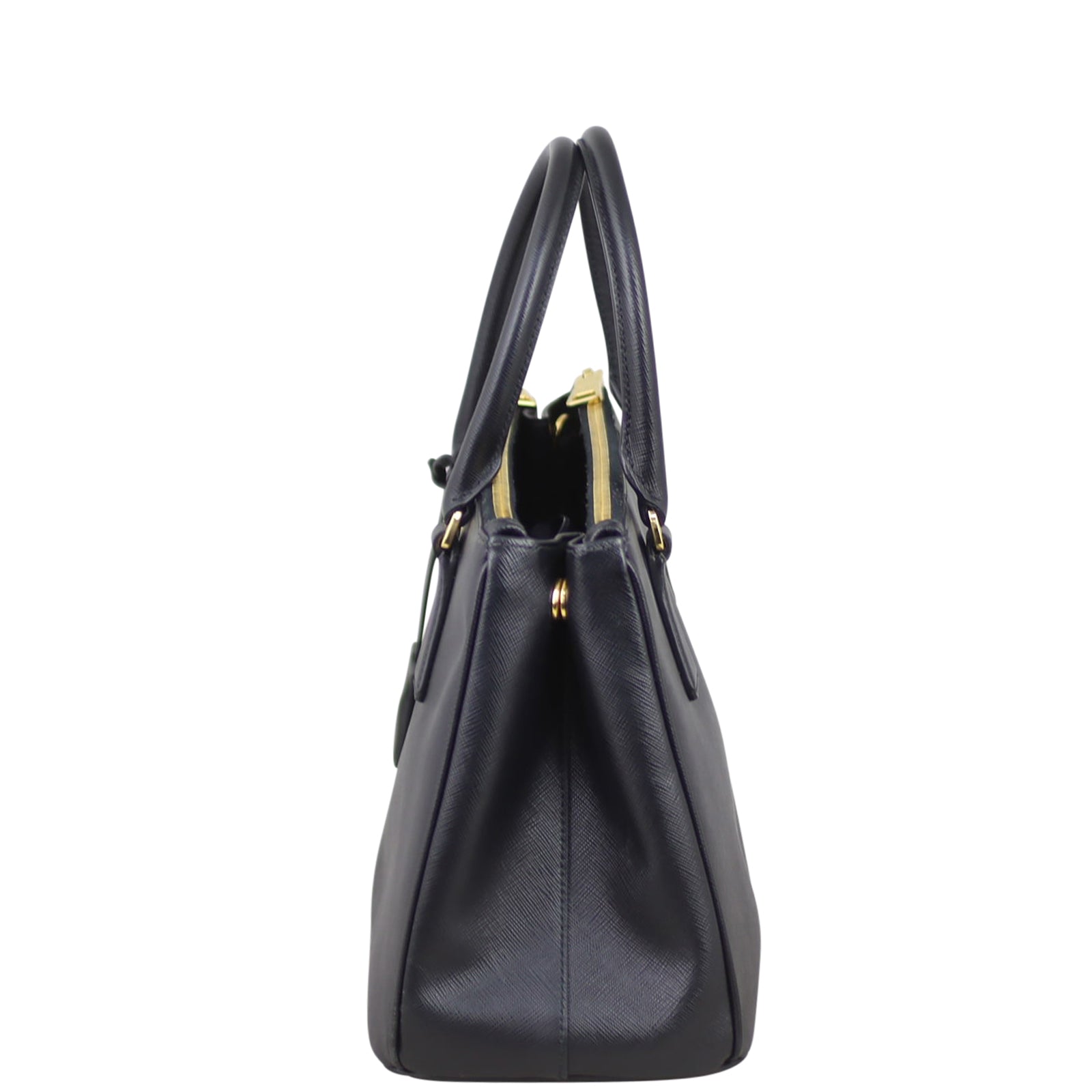 Prada Saffiano Lux Galleria Double Zip Tote Small Side