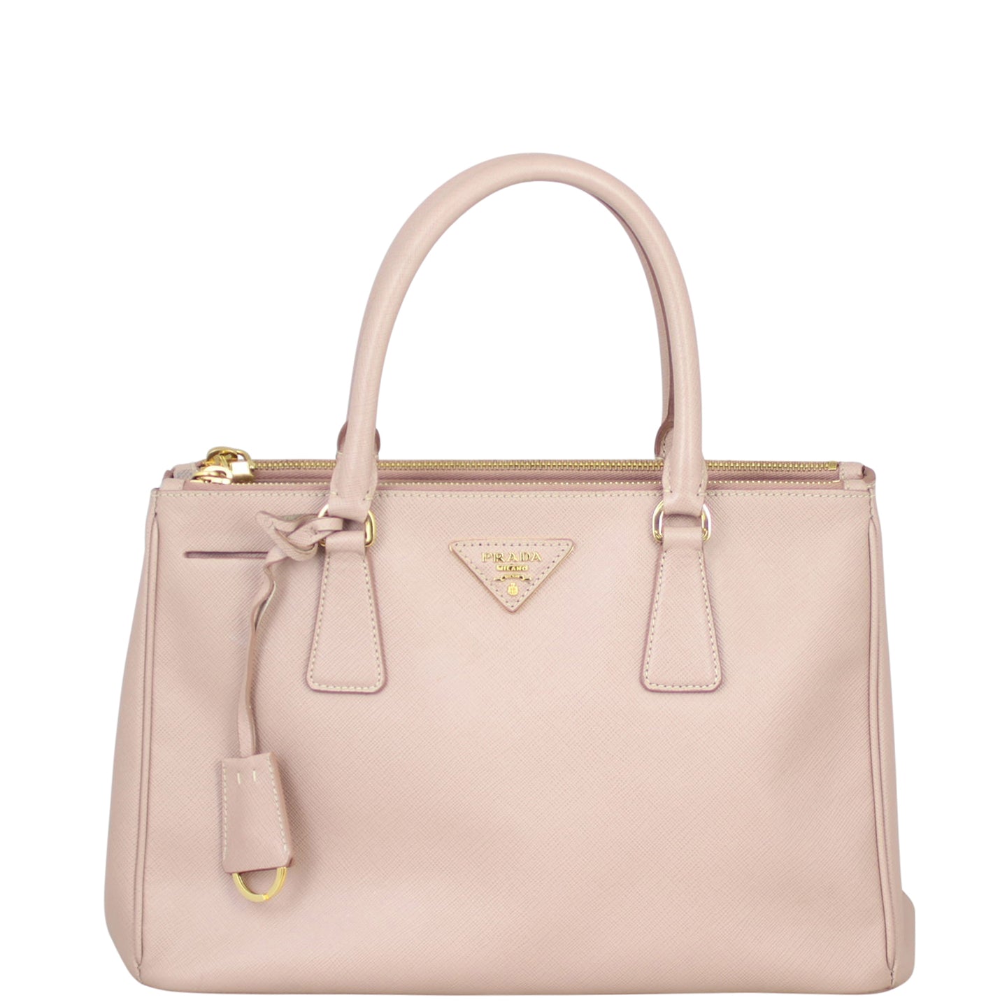 Prada Saffiano Lux Galleria Double Zip Tote Small Front