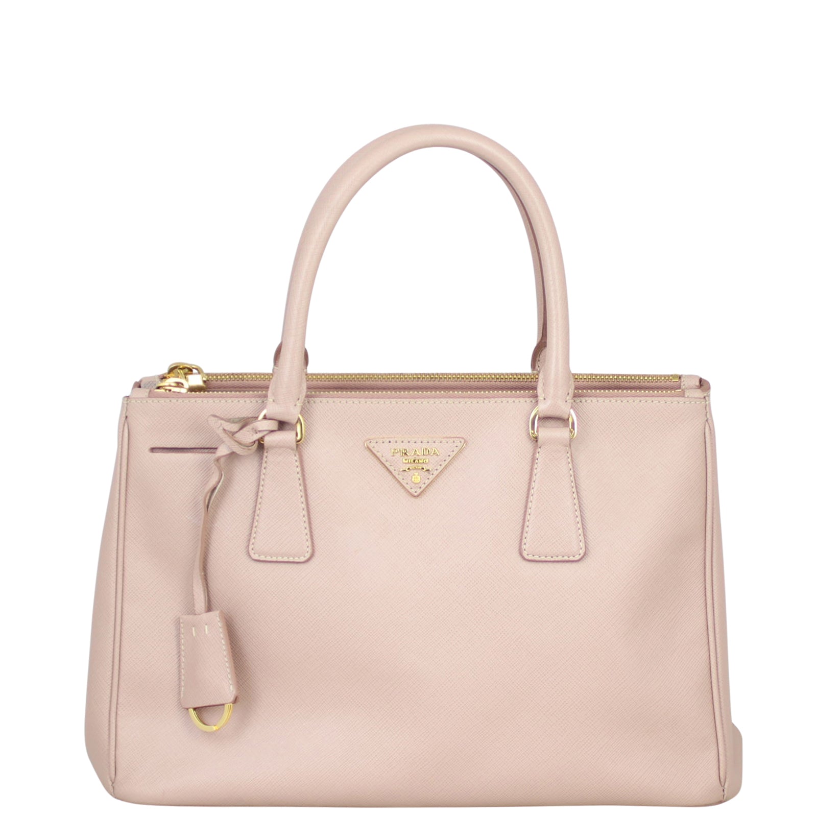 Prada Saffiano Lux Galleria Double Zip Tote Small Front