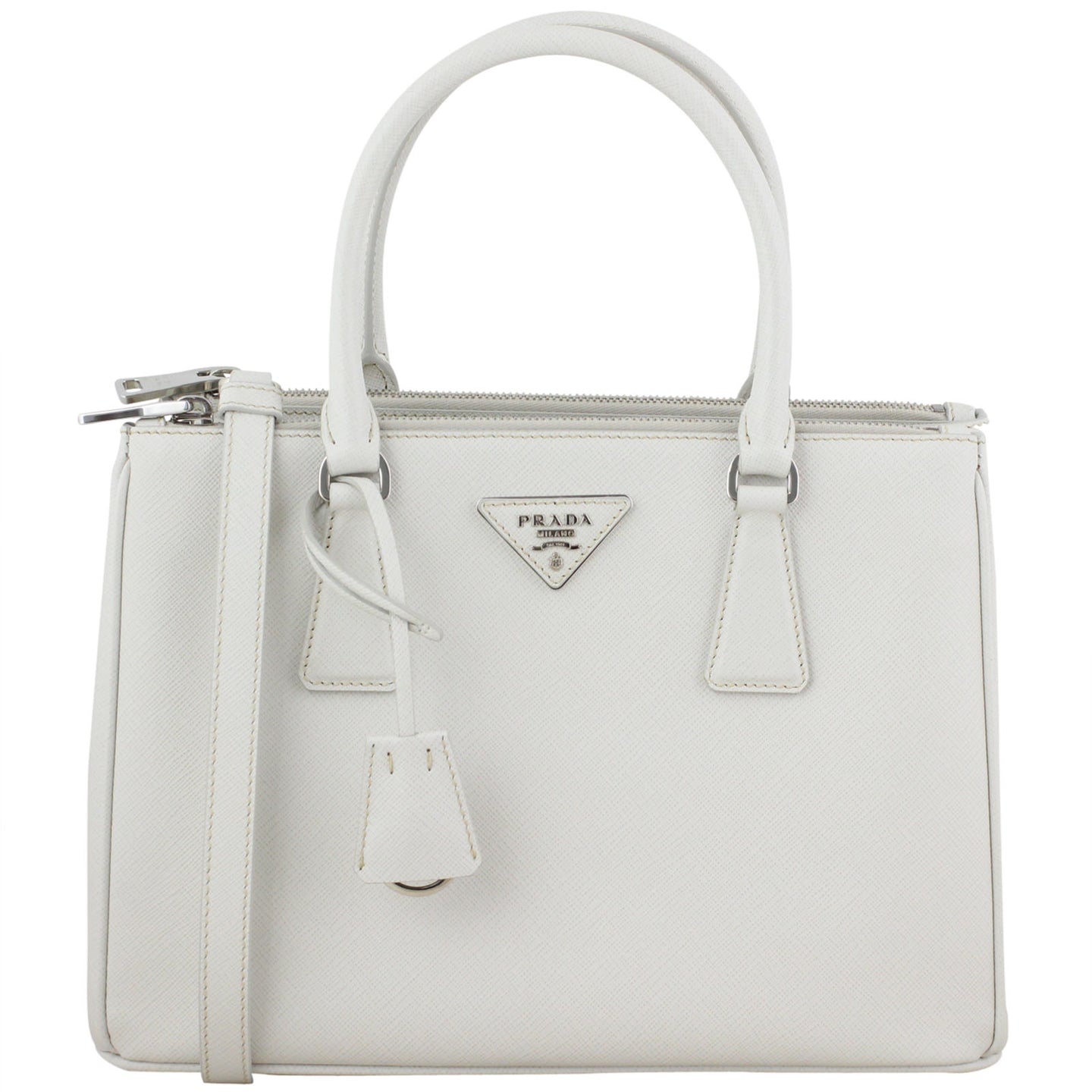 Prada Saffiano Lux Galleria Small Tote Front Strap