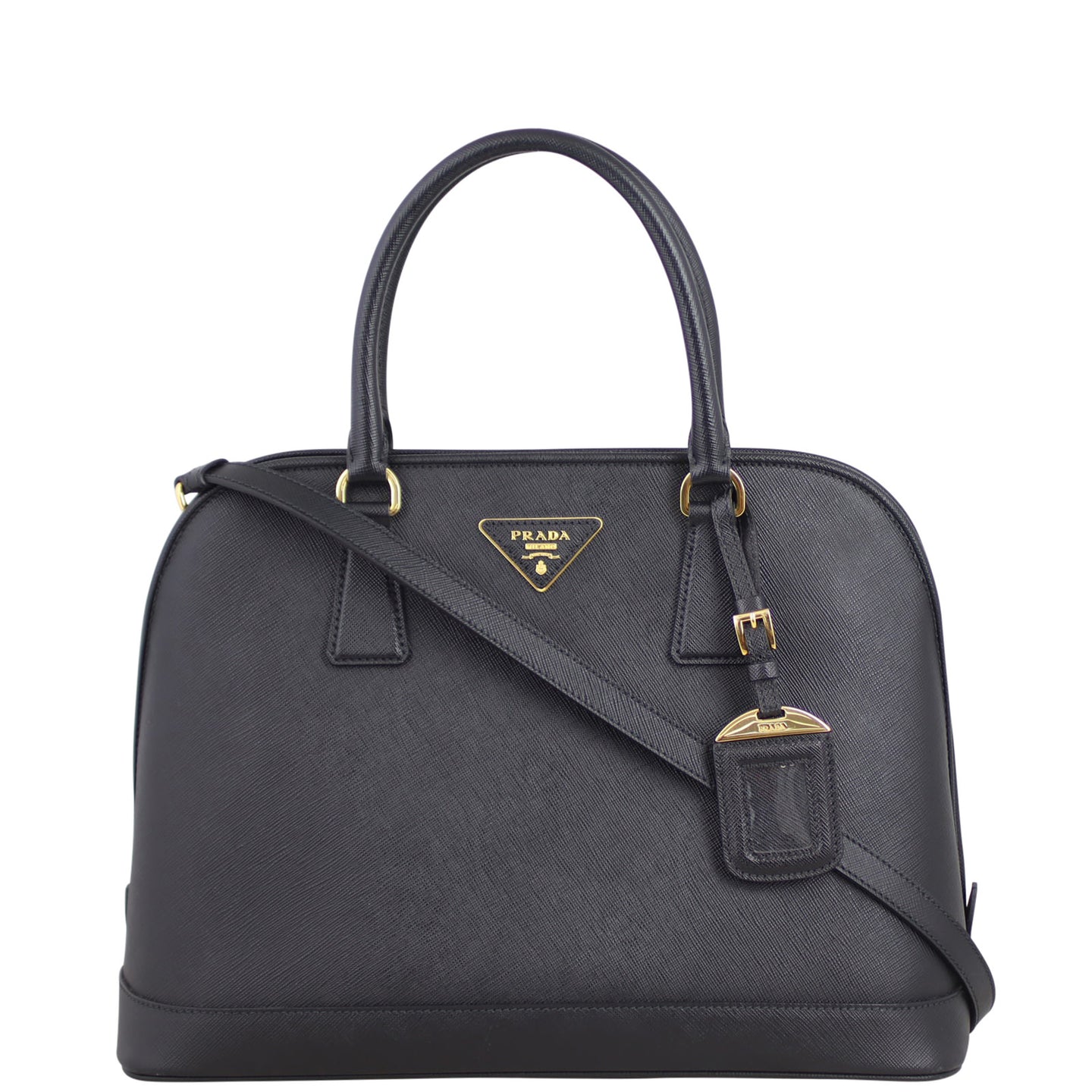 Prada Saffiano Lux Promenade Medium Bag Front Strap