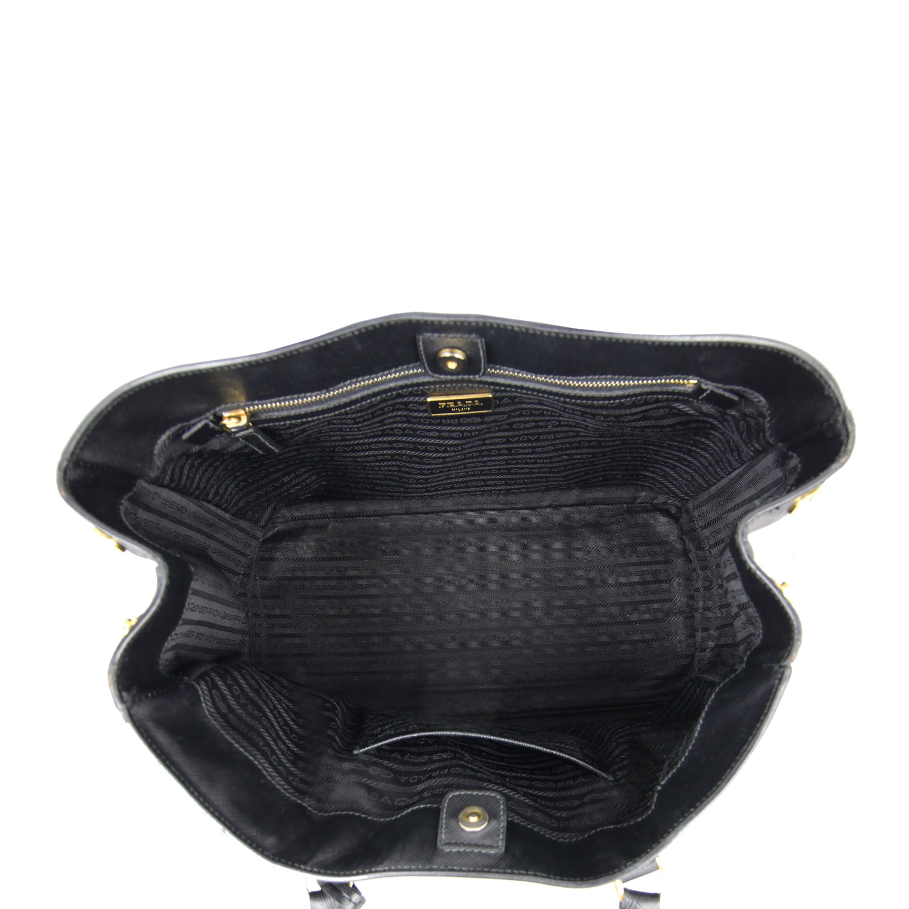 Prada Saffiano Lux Large Shopper Tote Interior