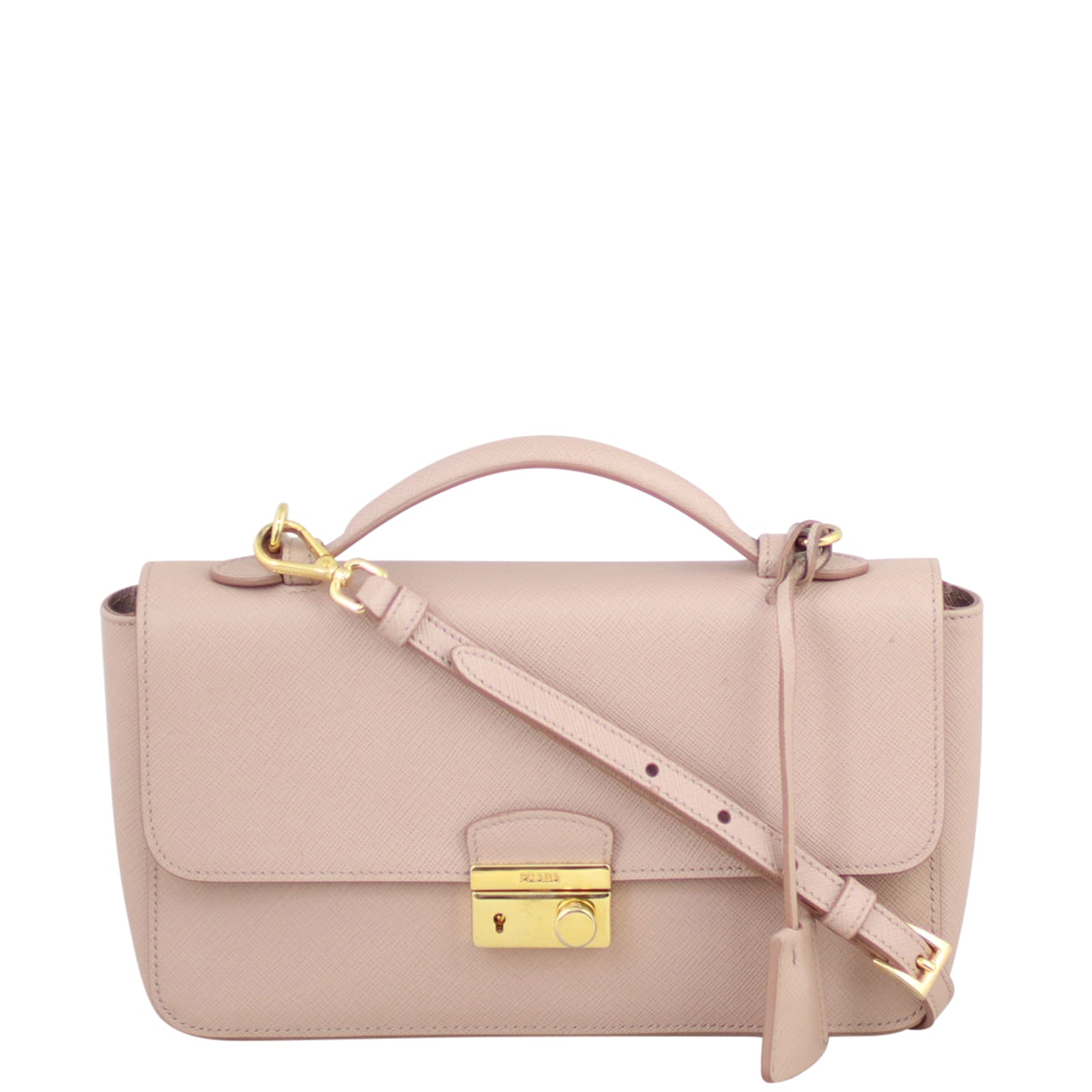 Prada Saffiano Lux Sound Crossbody Front