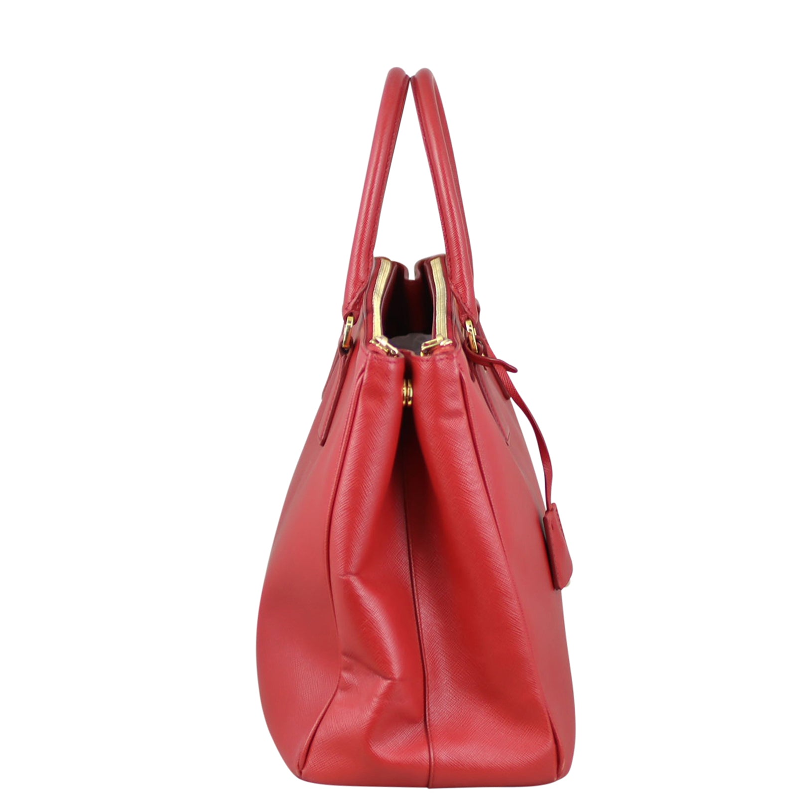 Prada Saffiano Lux Galleria Double Zip Tote Medium Side